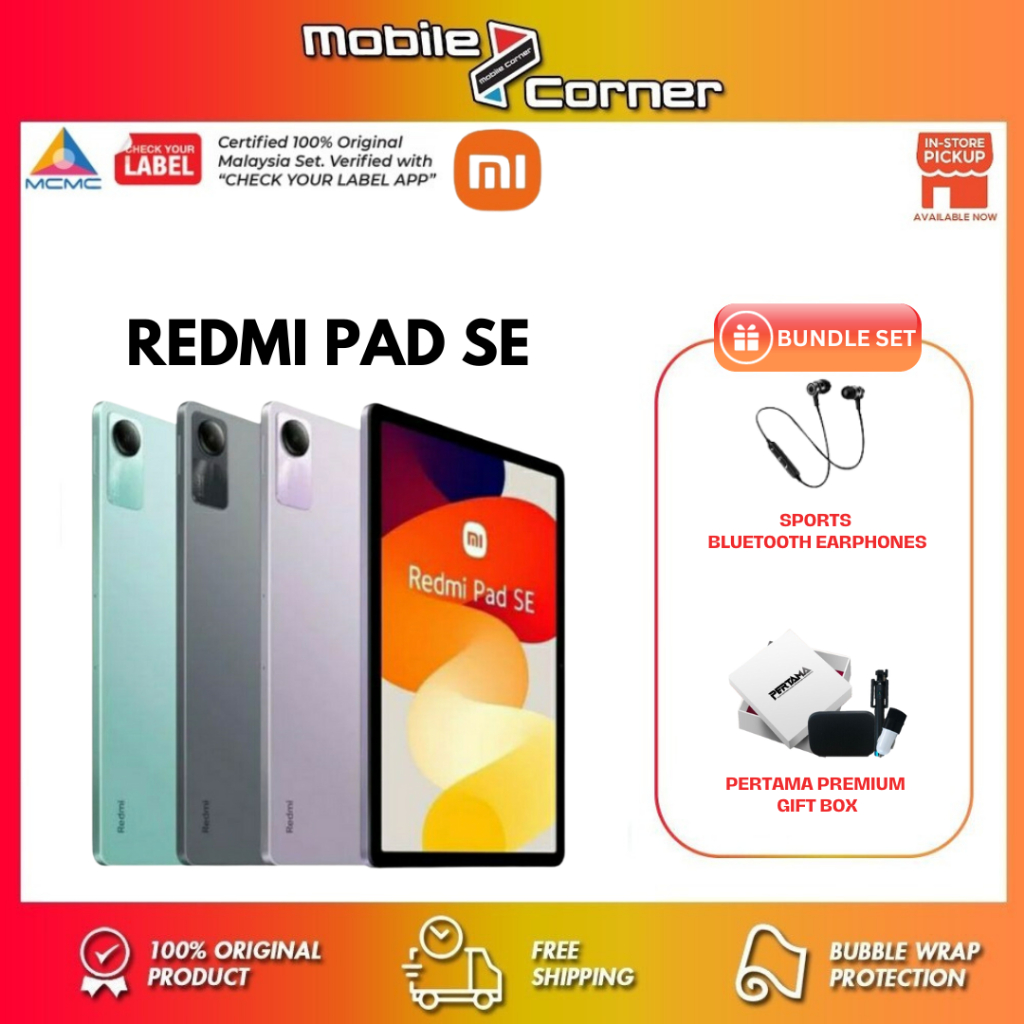 Xiaomi Redmi Pad SE 8GB + 256GB – Original Malaysia Set – Satu Gadget Sdn.  Bhd.