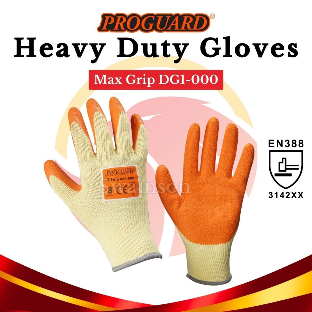 READY STOCK** PROGUARD MAX GRIP GLOVES DG1-000 - ONE PAIR