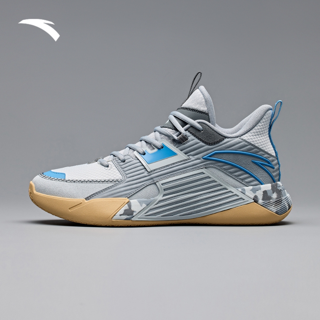 Grey and blue basketball hot sale shoes