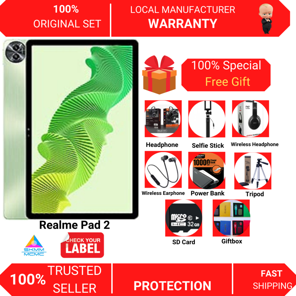 REALME Pad / REALME Pad 2 / REALME Pad Mini / REALME Pad X, LTE / 5G  Version Tablet, Original Malaysia New Set