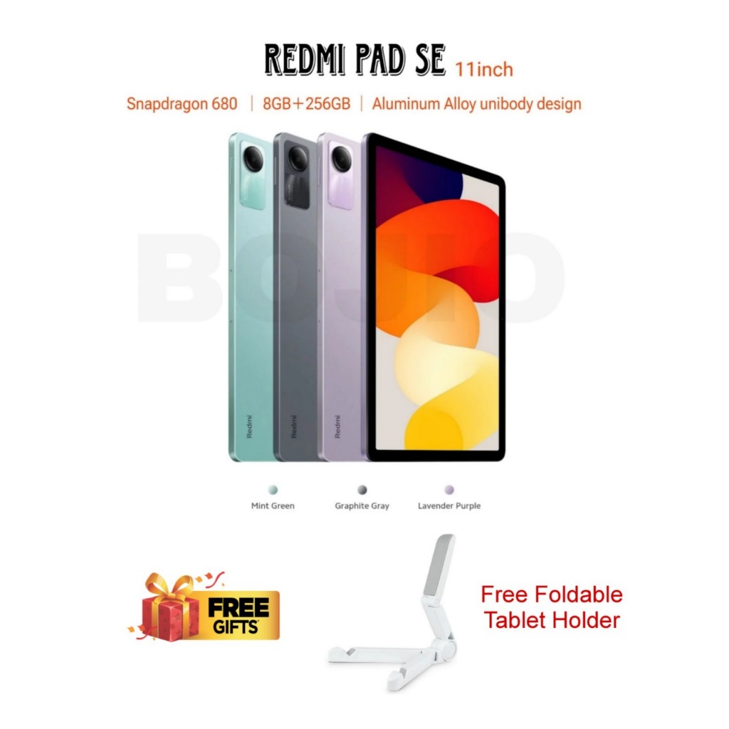 Xiaomi Redmi Pad SE 8GB + 256GB – Original Malaysia Set – Satu