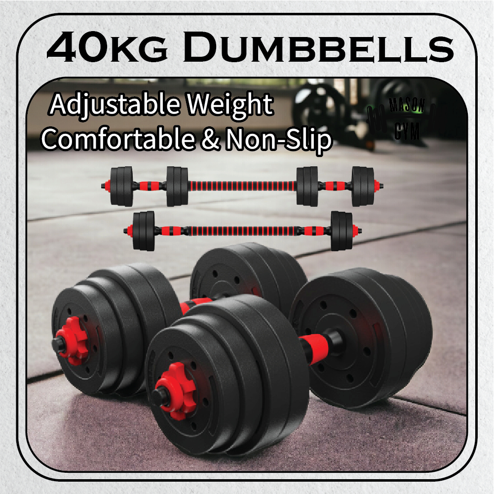 MasonGym Dumbbell 40kg Premium Dumbbell Set 40KG Dumbell Bumper