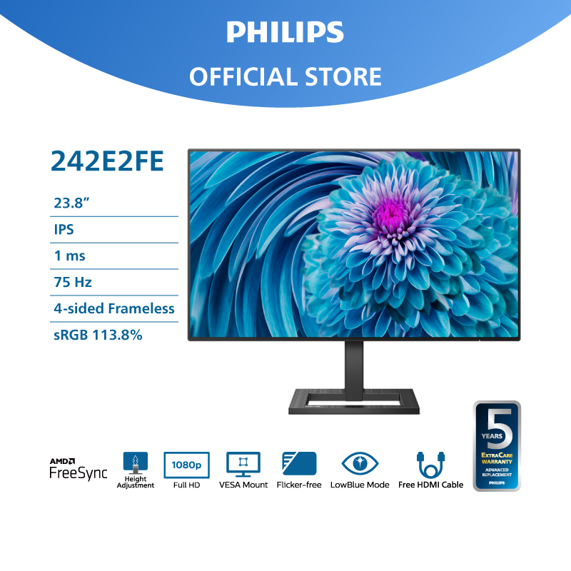 Monitor Philips 3000 Series 24E1N3300A/00 23.8 LED IPS FullHD 75Hz USB-C