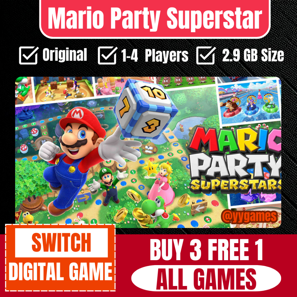 (🚀Flash Sales🔥) Mario Party Superstar Digital Download Nintendo Switch  Game Original Eshop