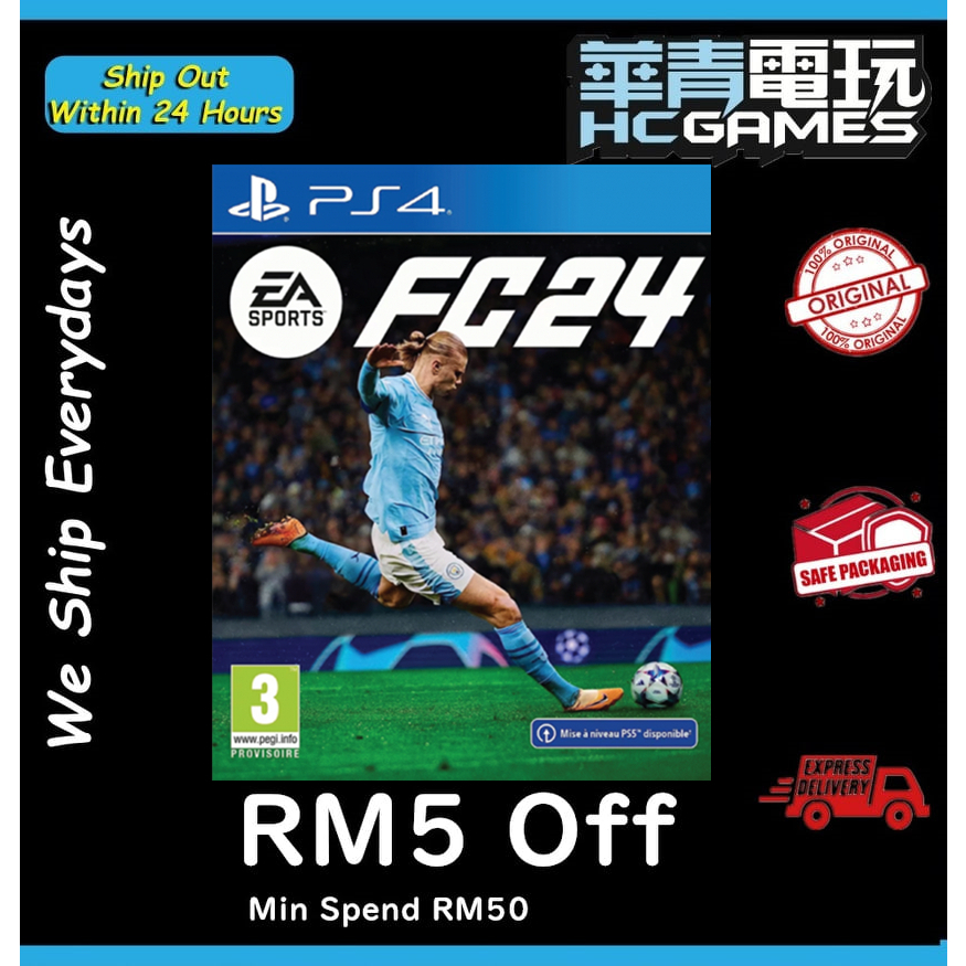 PS4 / PS5 FC 24 (English-Disc-New Seal) FIFA 24 / EA Sports FC 24 / 足盟大賽 24