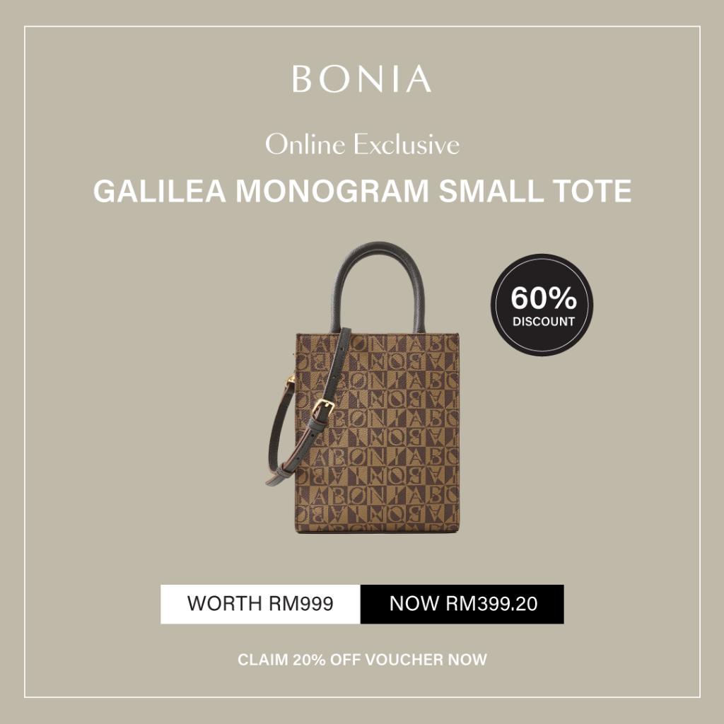 Bonia Monogram Tote Black & White Women's Bag Handbag