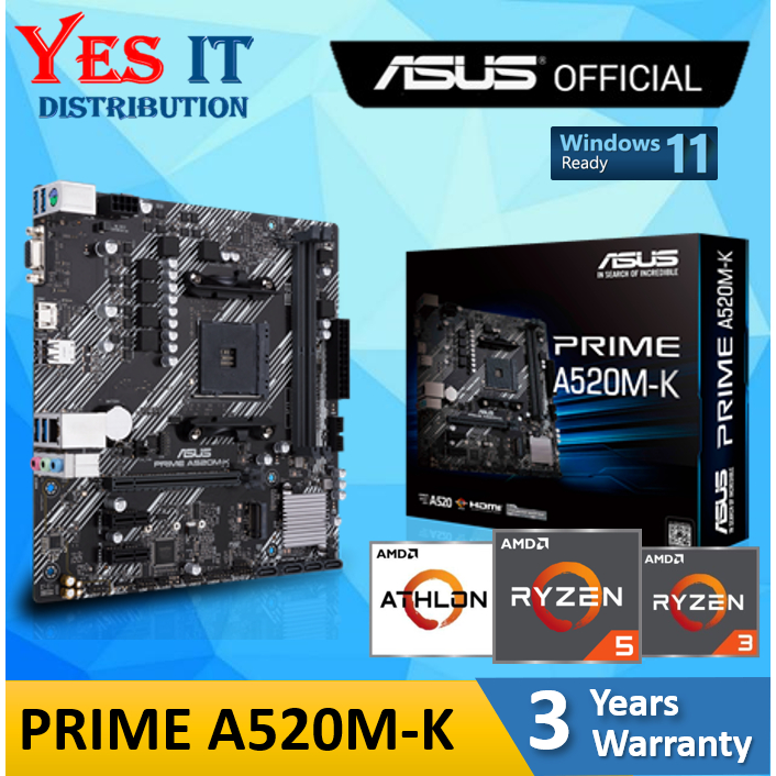 Asus AM4 Prime A520M-K Motherboard