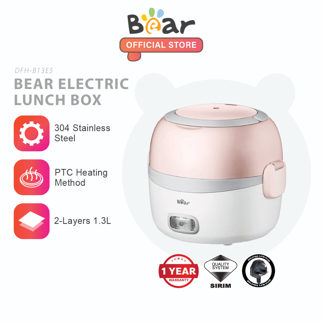 Bear DFH-B20J1] Lunch Box, Mini Rice Cooker, 2L, Electric Hot Pot