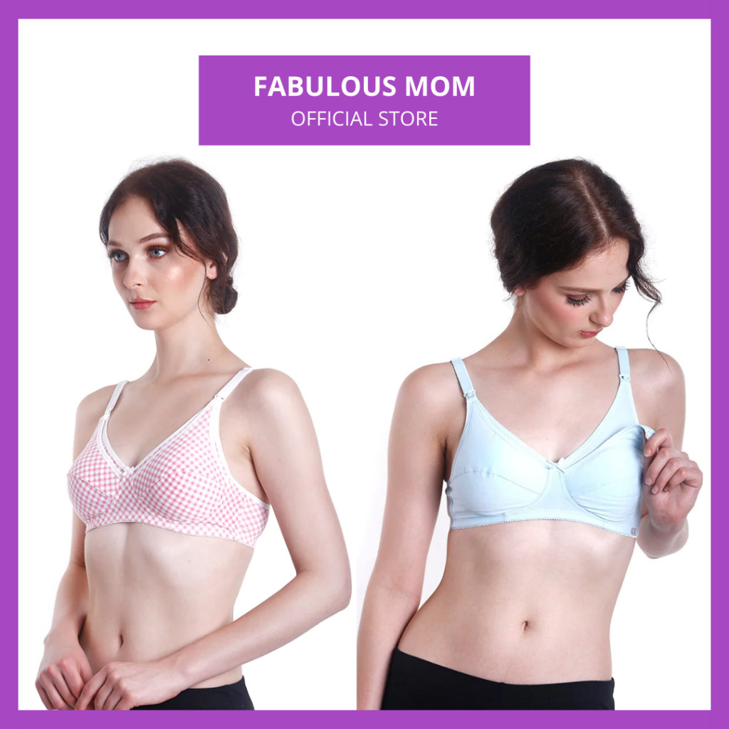 Fabulous Mom / Summertz Lightly Padded Cotton Maternity Nursing Bra For  Pregnancy & Breastfeeding [Plus Size Available]