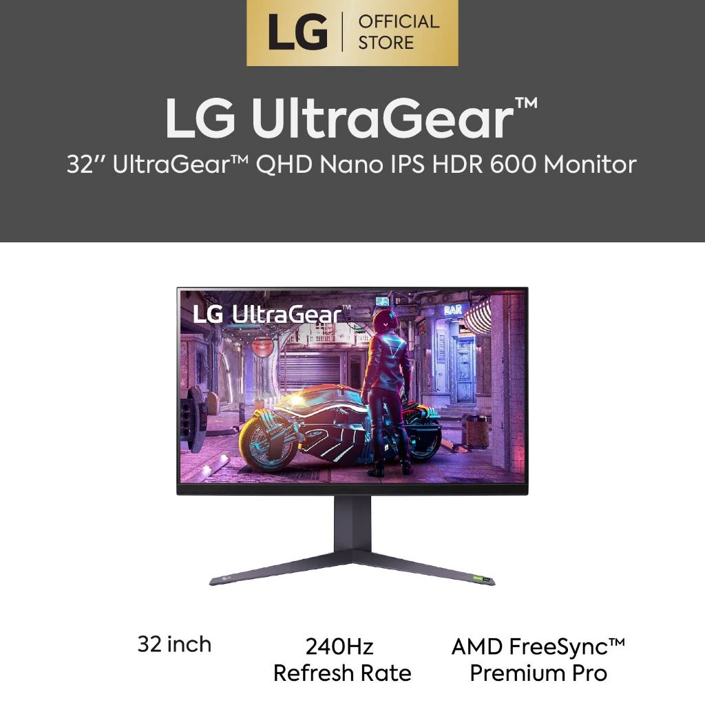 LG UltraGear QHD 32-Inch Gaming Monitor 32GQ850-B, Nano IPS 1ms (GtG) with  ATW, VESA DisplayHDR 600, NVIDIA G-SYNC, and AMD FreeSync, 240Hz, Black