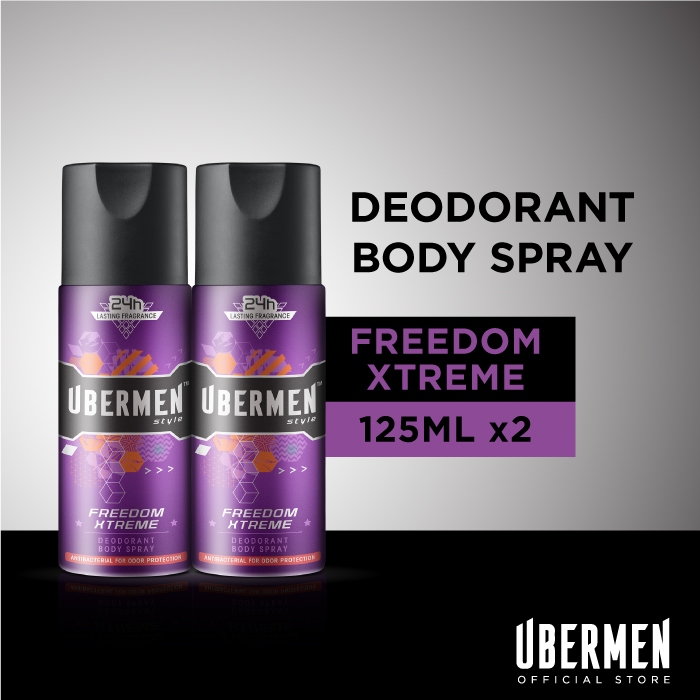 Twin Pack Ubermen Style Deodorant Body Spray 125ml x2