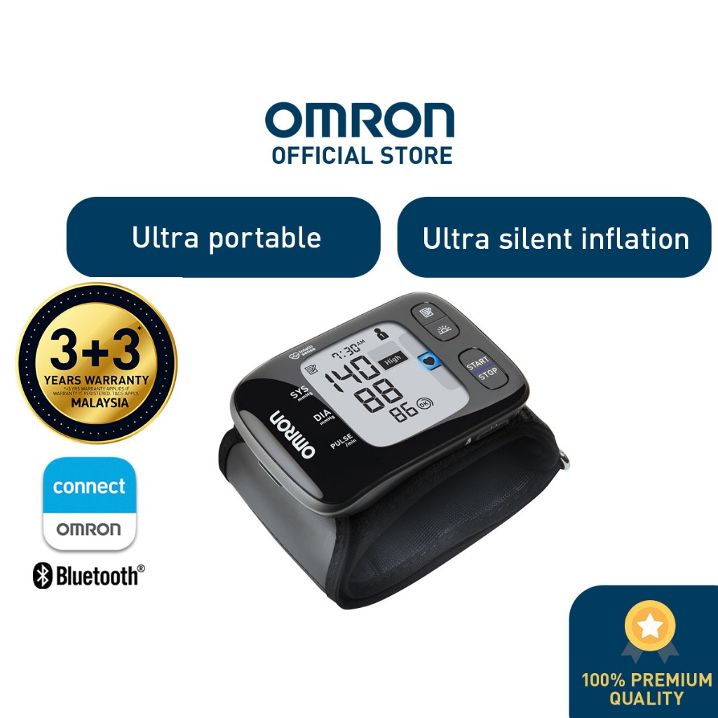 Omron HEM 6232T Arm Wrist Blood Pressure Monitor (Black) Bluetooth  Connectivity