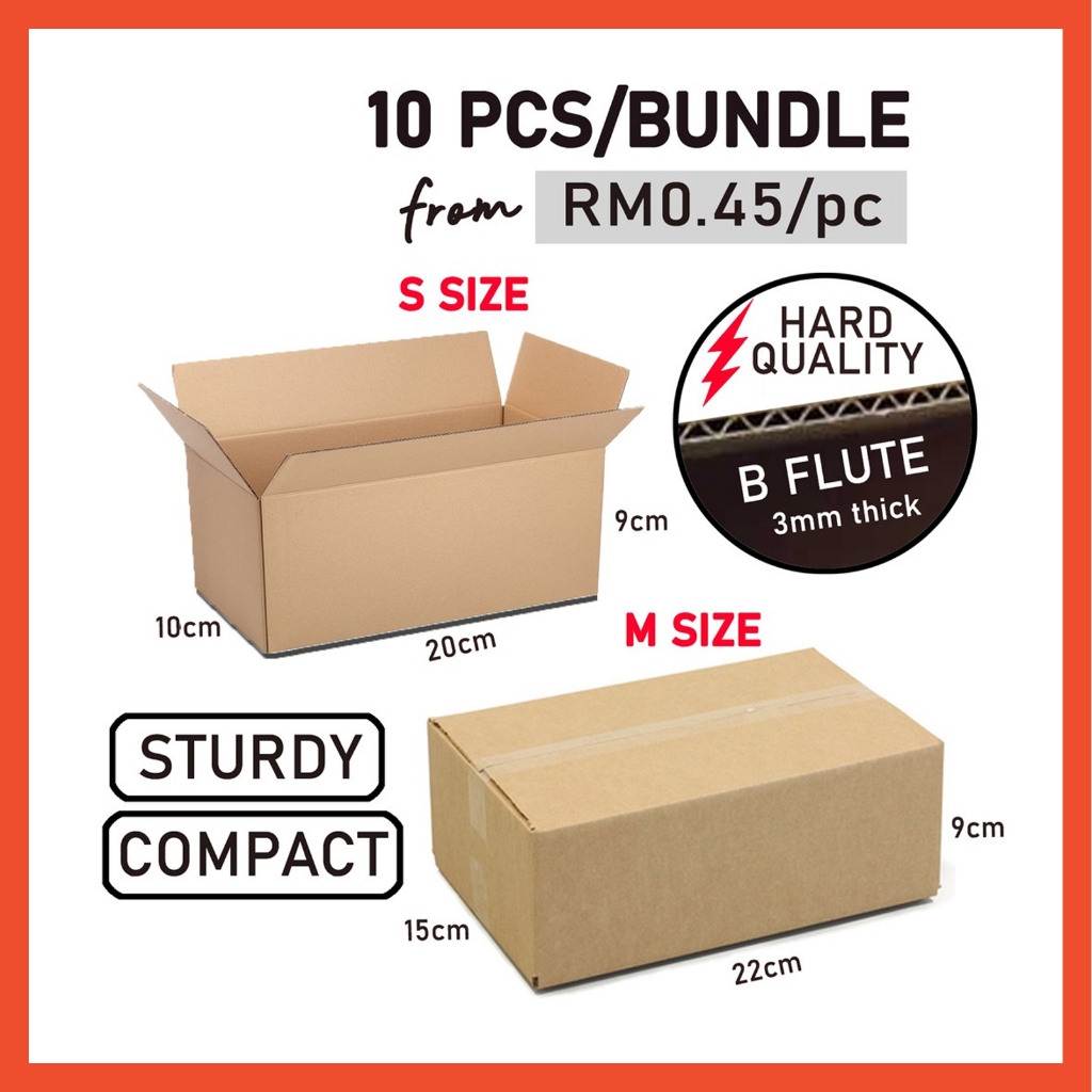 10PCS Small Packing Box Carton Box Kotak Packaging Bundle