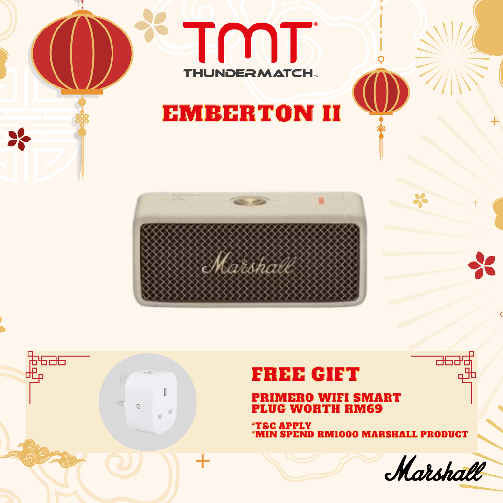 Marshall Emberton II Portable Bluetooth Speaker, Cream : Musical  Instruments 