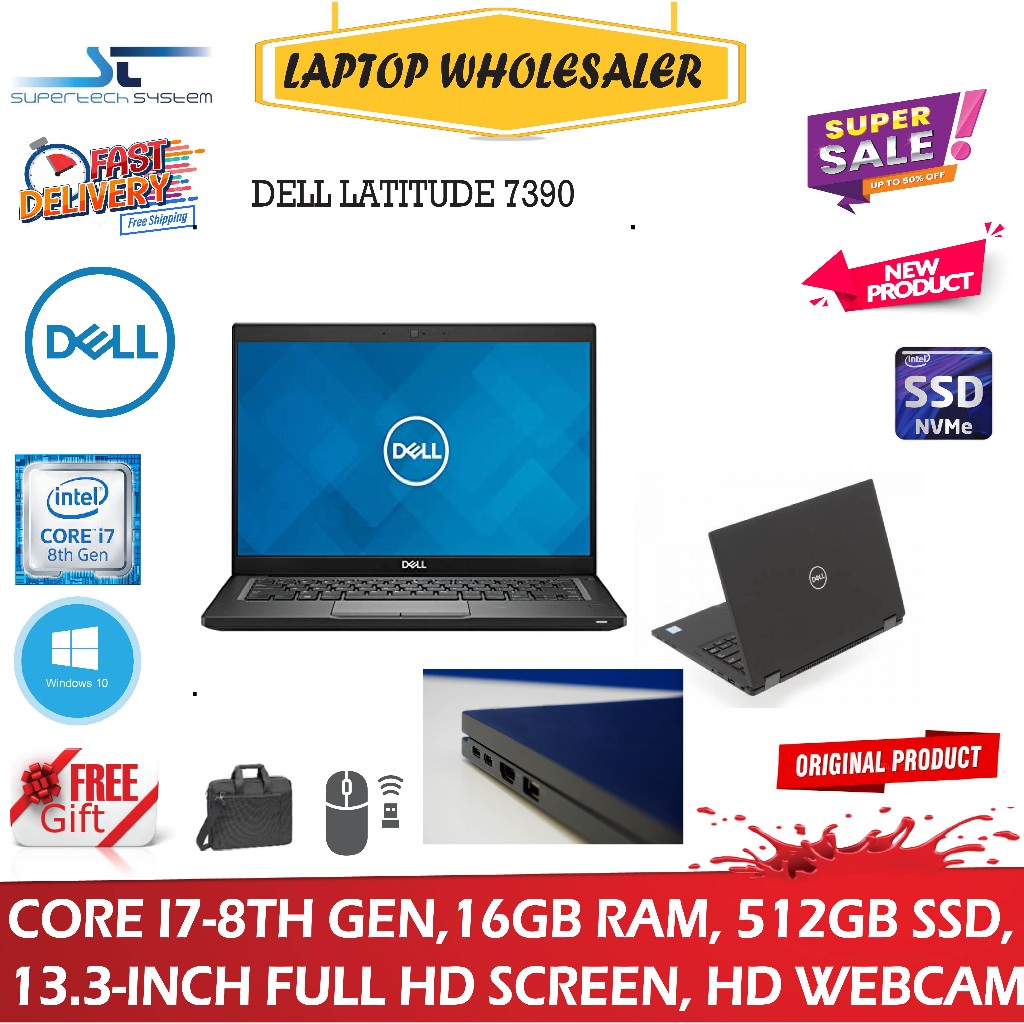 DELL LATITUDE 7390 2-IN-1(CORE I7-8TH GEN, 32GB RAM, 1TB SSD, 13.3