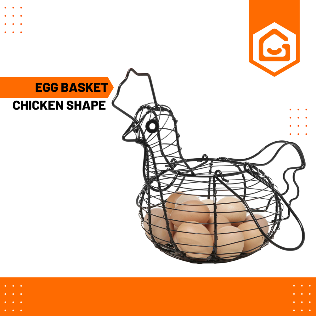 Rural365 Black Metal Chicken Egg Basket - Egg Basket for Gathering Fresh  Eggs - Rustic Decor Chicken Basket Egg Holder
