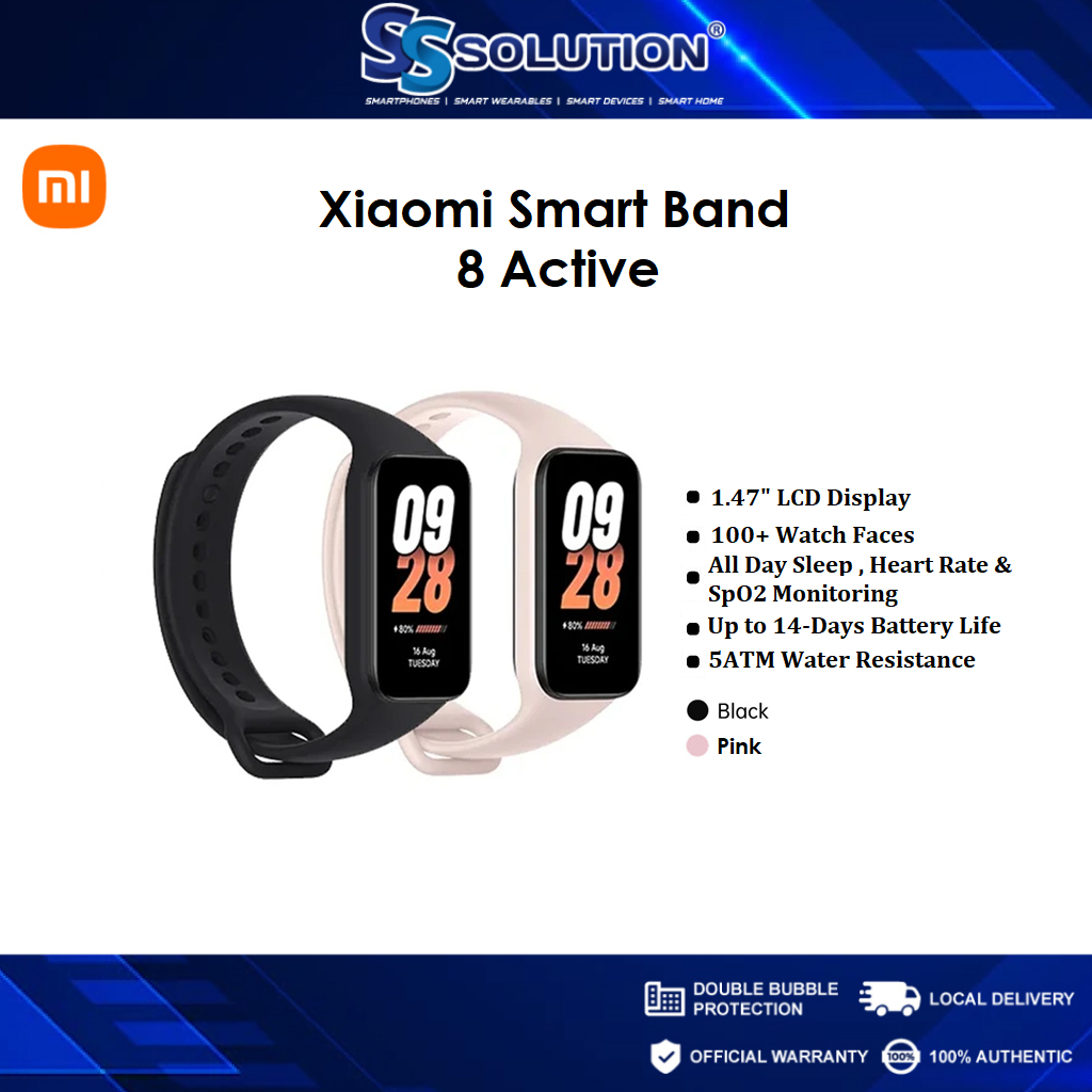 Xiaomi Active Band 8 Watch / Battery Lasts for 14 Days / 50+ Sports Modes /  Water-Resistant / Pink in Qatar