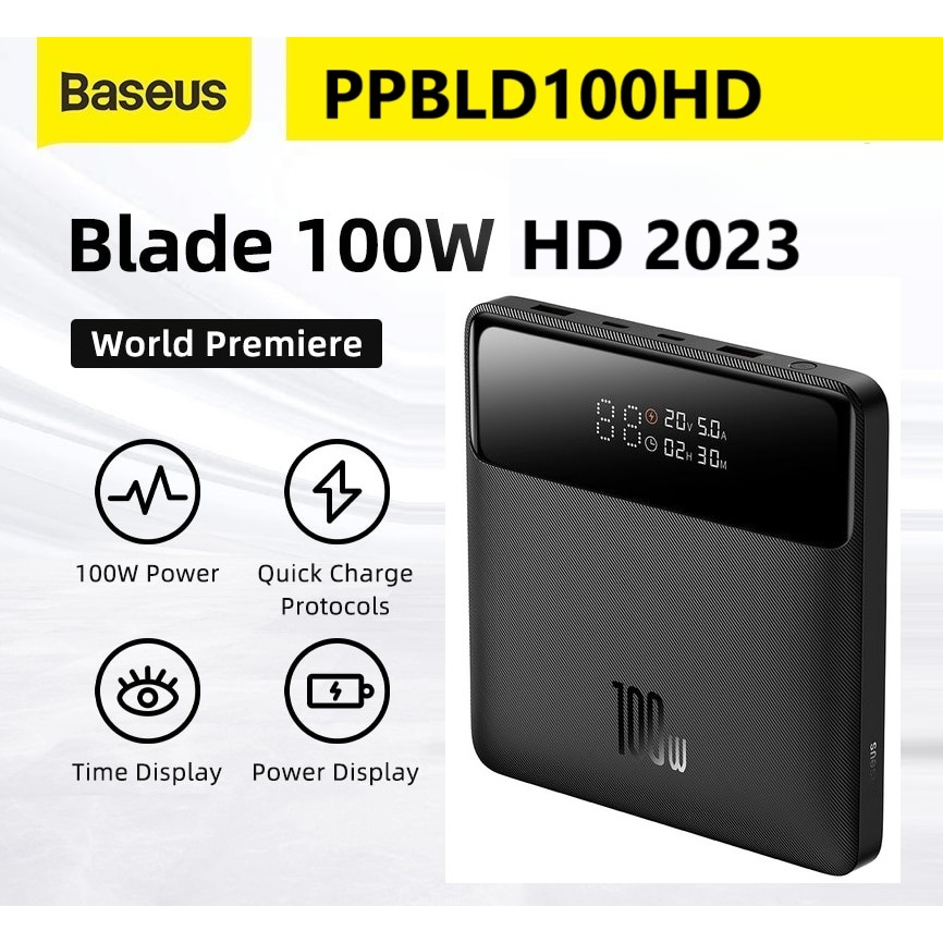 Baseus Online  Baseus Blade 100W Power Bank 20000mAh Type C PD Fast  Charging Powerbank Portable External Battery Charger for Notebook