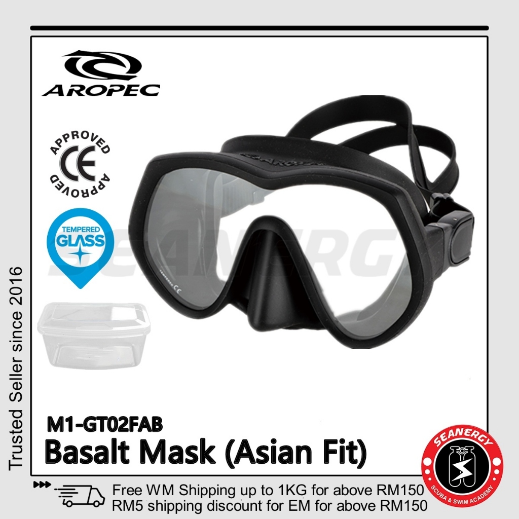 Buy Aropec Mirror Silicone Dive Mask Black/Silver online at Marine