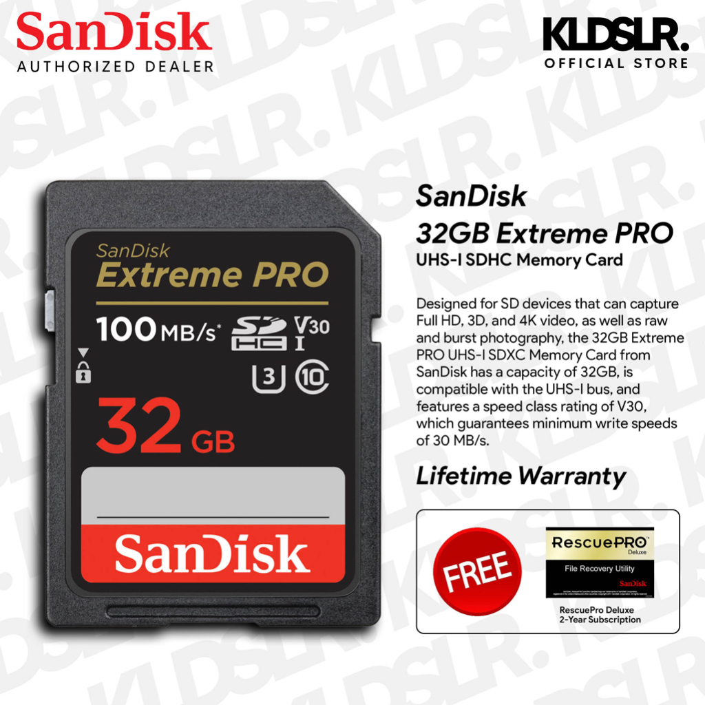 SanDisk 32GB Extreme PRO UHS-I SDHC Memory Card