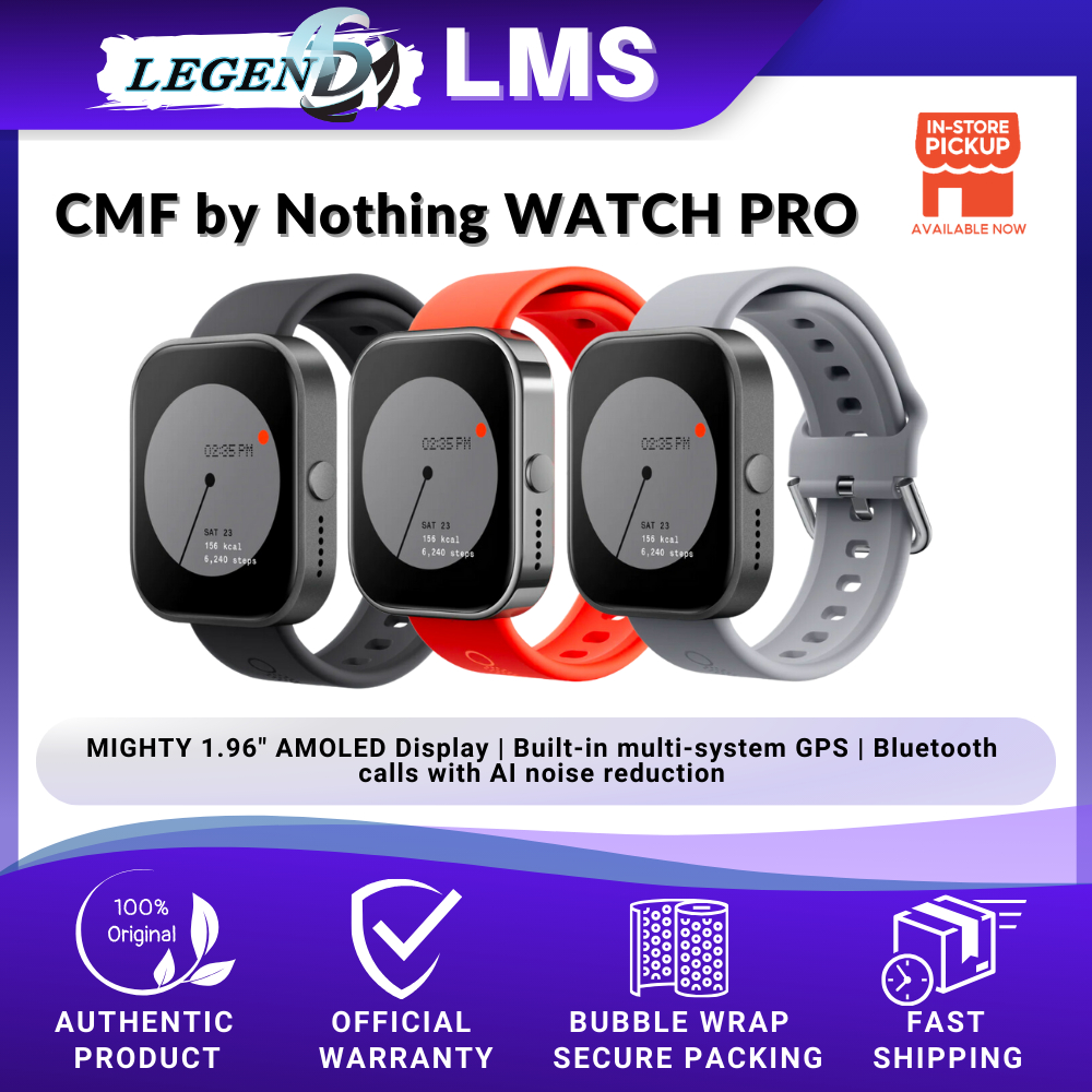 CMF by Nothing Watch Pro Original Smartwatch 1.96" AMOLED Display  Bluetooth Call Built-in Multi-System GPS Shopee Malaysia