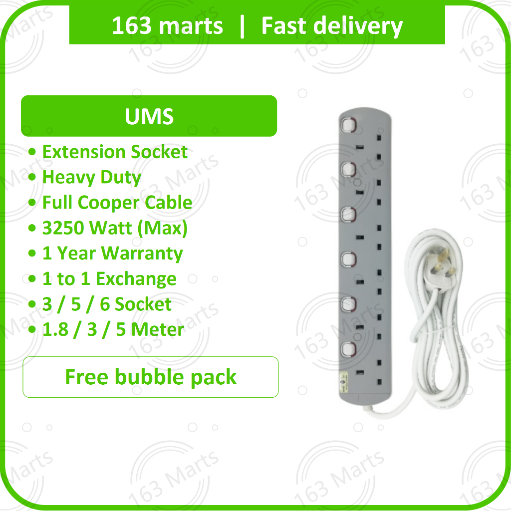 4 Way Trailing Extension Socket with Remote Control c/w Lead