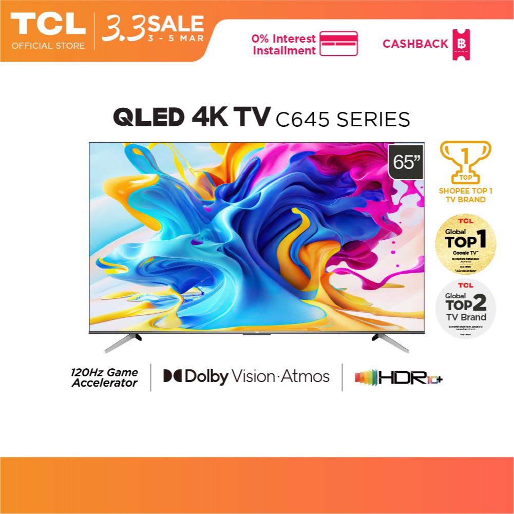QLED 65 TCL 65C645 4K HDR Smart TV Google TV — TCL.cl