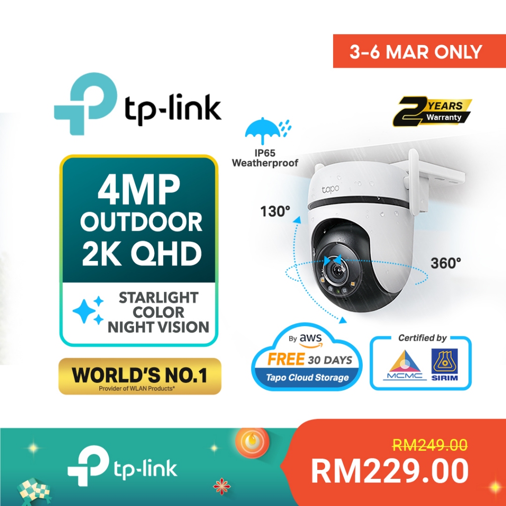 TP-Link Tapo Landed House Security Bundle Promo Tapo C510W 3MP Outdoor  Pan/Tilt Camera + Tapo H100 Smart Hub + Tapo T110 Smart Contact Sensor  Smart Home Automation