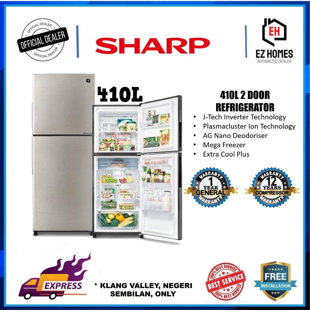 2023 NEW MODEL SHARP (SJ4122MSS) 2 DOOR 410L INVERTER FRIDGE | Shopee  Malaysia