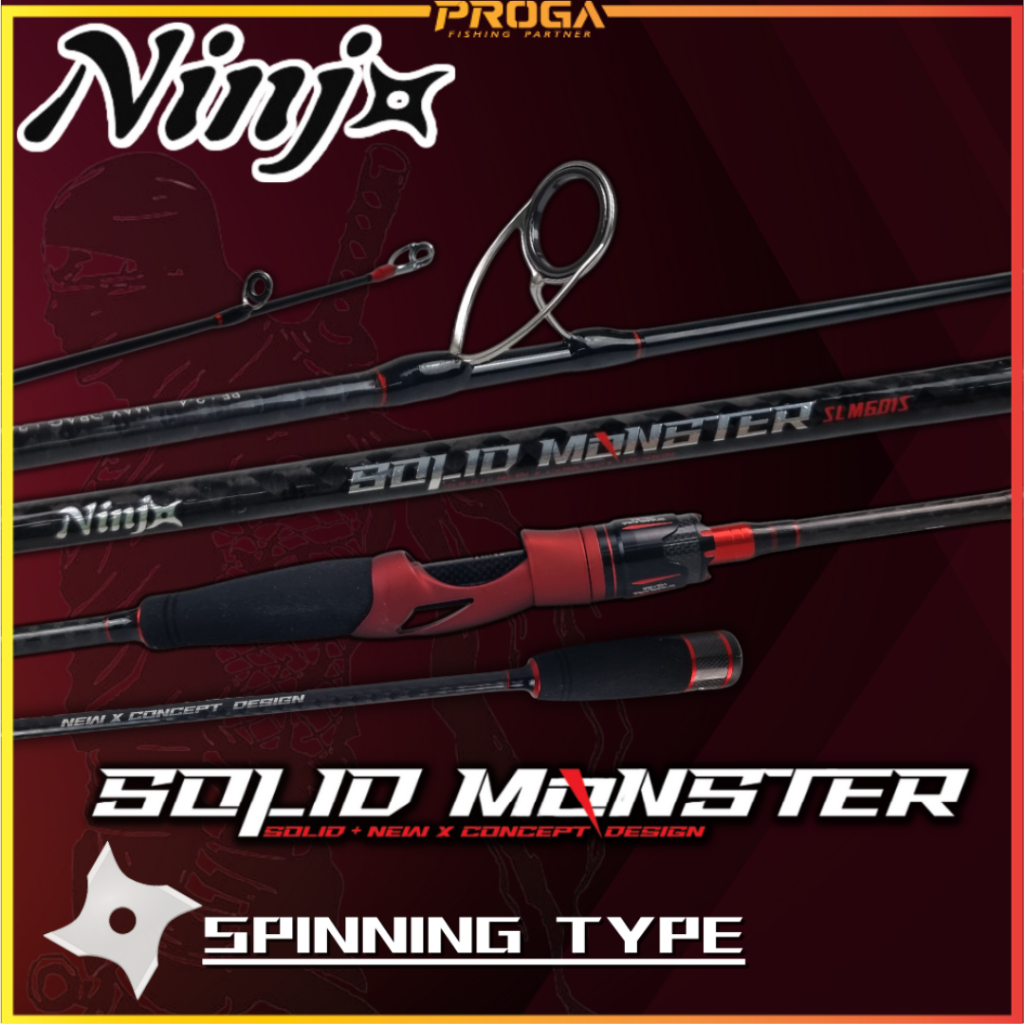 PROGA】BLACK NINJA NJB622S Solid & New X Concept Spinning Fishing Rod