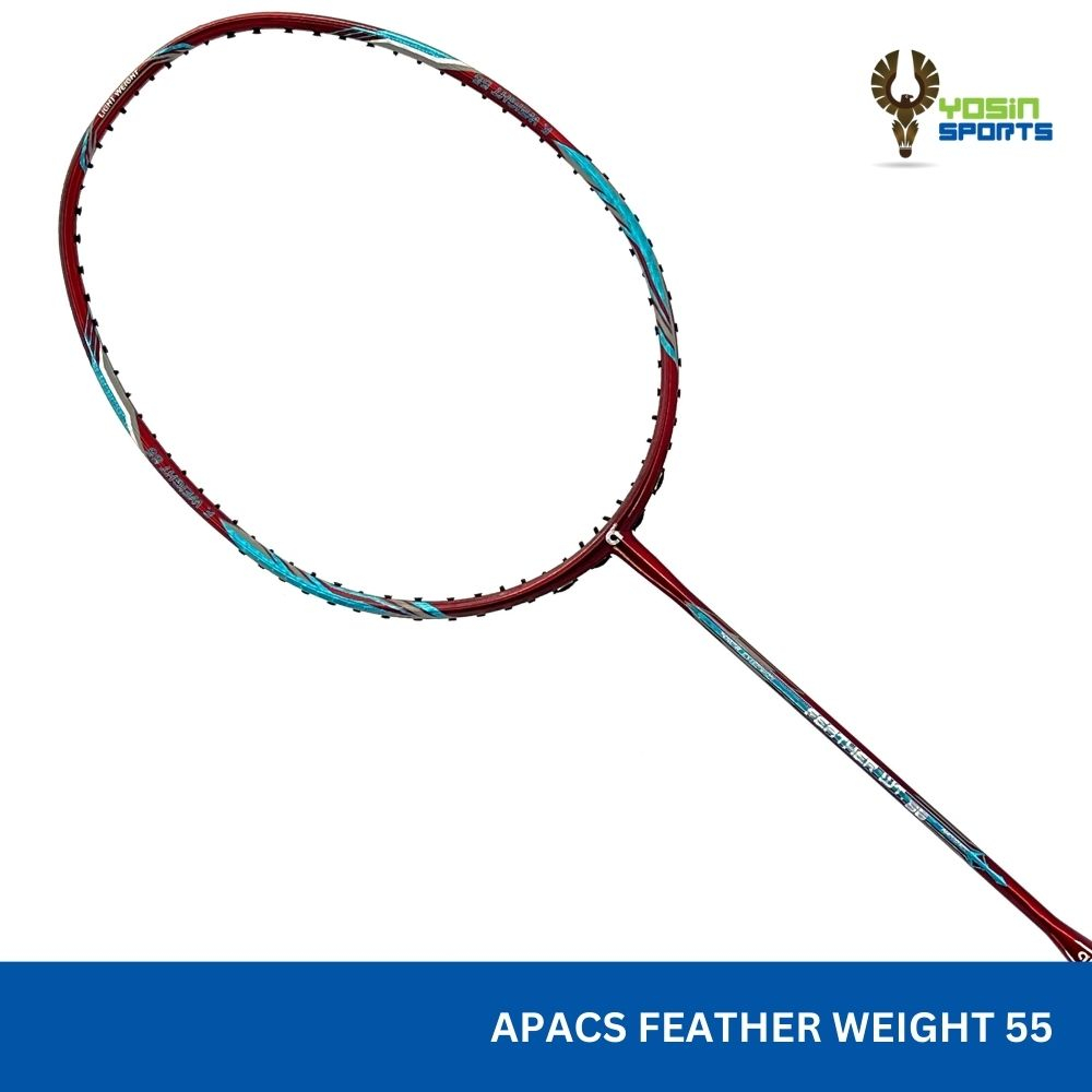 APACS FEATHER WEIGHT 55 (BLUE RED) Badminton Racket + Free String