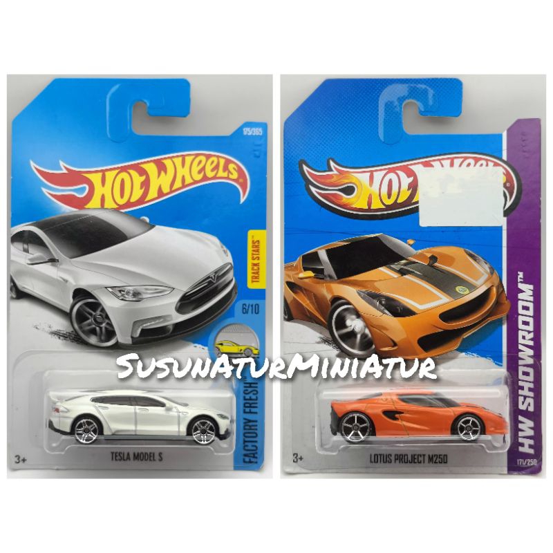 Hot Wheels Tesla Model S , Lotus Project M250 (Card) 1:64 HW 2013