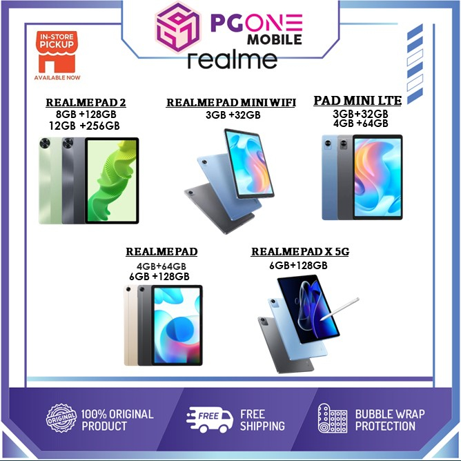 REALME Pad / REALME Pad 2 / REALME Pad Mini / REALME Pad X, LTE / 5G  Version Tablet, Original Malaysia New Set