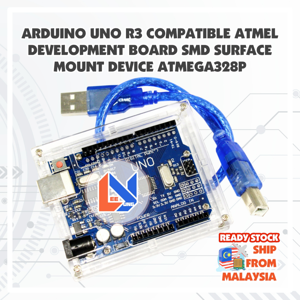 Arduino UNO R3 board with DIP ATmega328