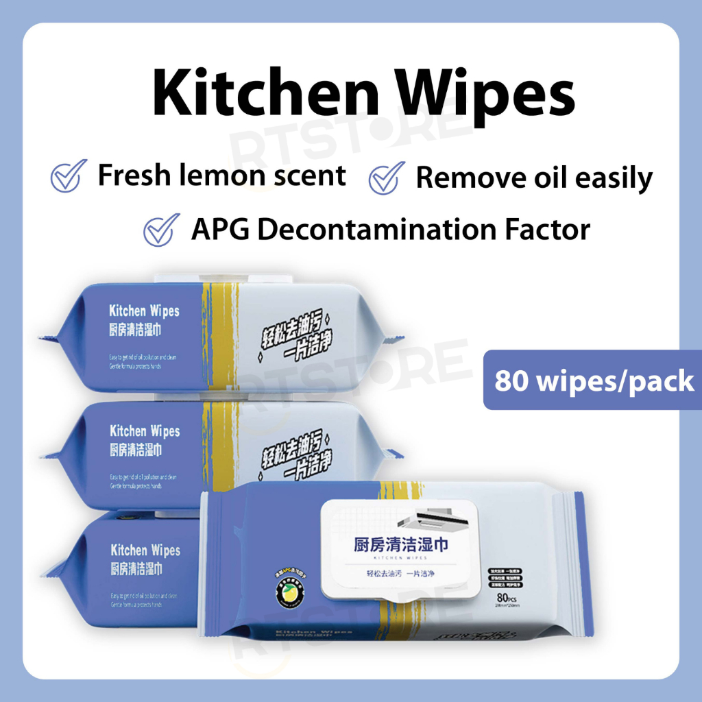 80pcs/pack Kitchen Wipes Disposable Wet Wipes for Heavy Oil