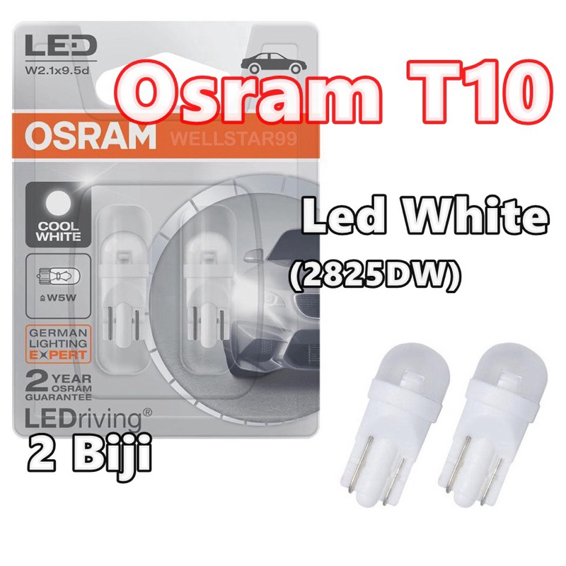 OSRAM T10 LED BULB 12V W5W W2.1x9.5d 2825DW3.1 COOL WHITE MENTOL METER  POSITION LIGHT SIGNAL [100% ORIGINAL OSRAM]