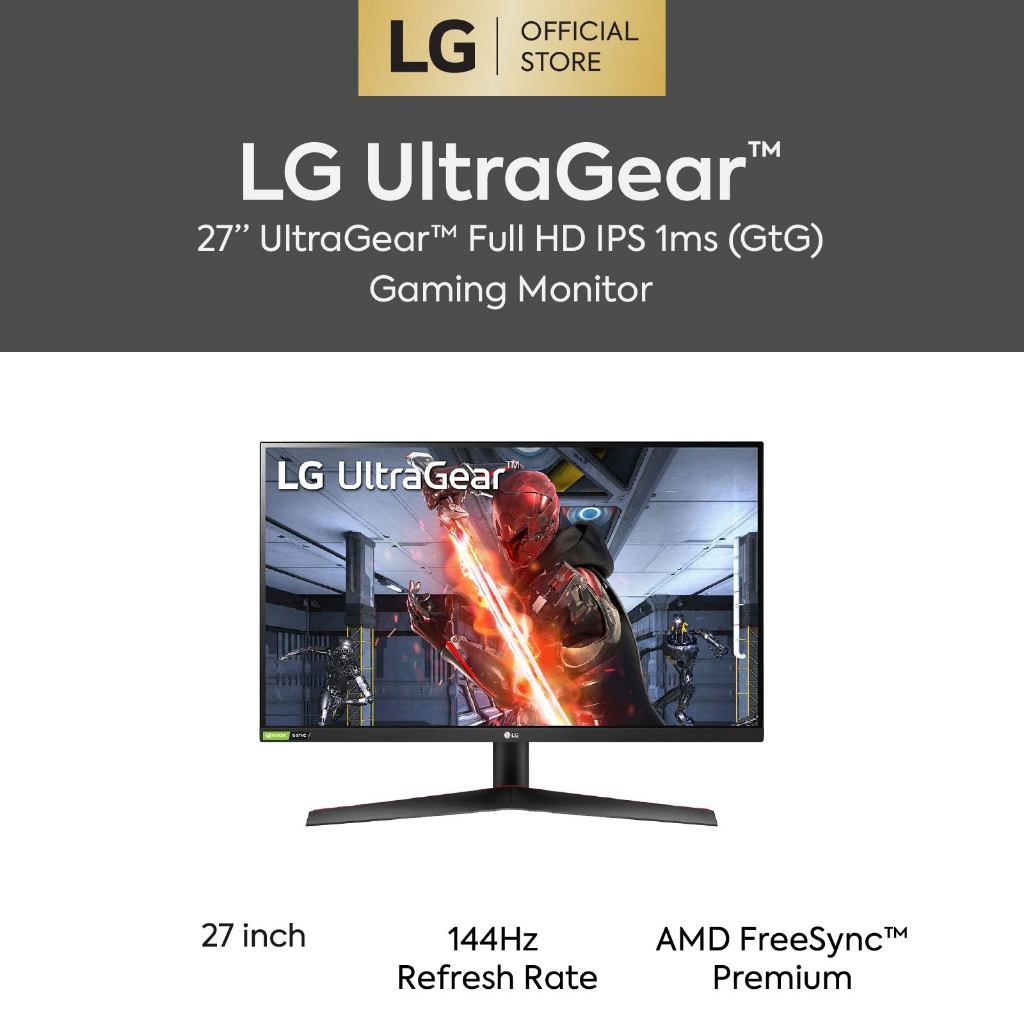LG Monitor UltraGear FHD IPS 1ms 144Hz HDR de 27'' con compatibilidad  G-SYNC