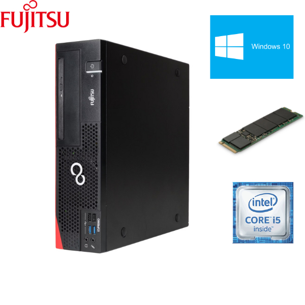 Fujitsu ESPRIMO D556 Desktop Intel® Core™ i5 6500 8 GB DDR4-SDRAM 128GB SSD  + 1TB HDD Windows 10 Pro PC Black, Red