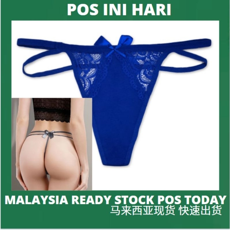 Ready Stock Woman Lace Thong G-String Sexy Briefs Lingerie Woman Thong  T-back Female Underwear