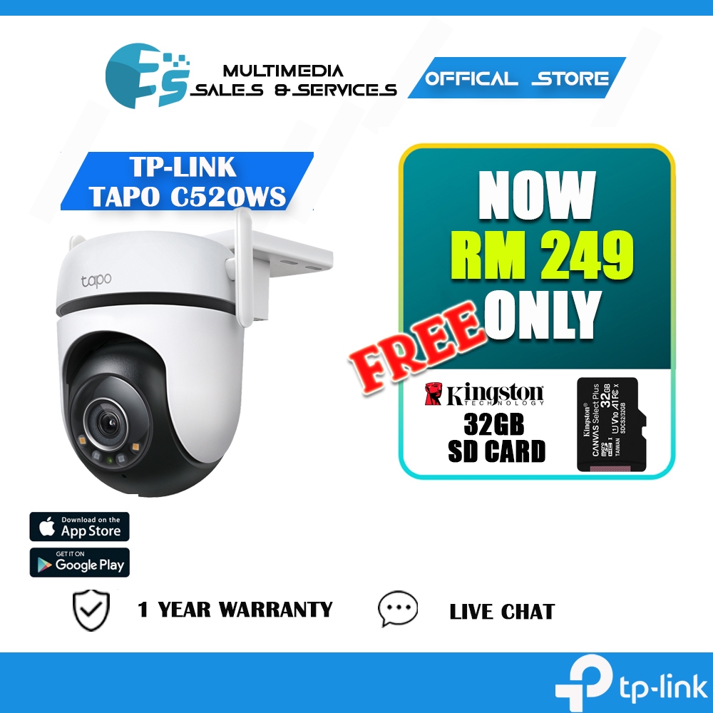 Tp-Link Tapo C520WS Outdoor Pan/Tilt Security Wi-F- Camera