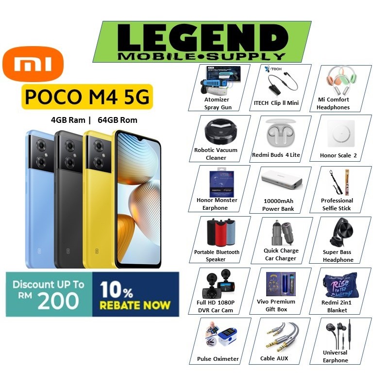 Xiaomi Poco M4 5G 4GB Ram+64GB Rom (Original Malaysia Set) With