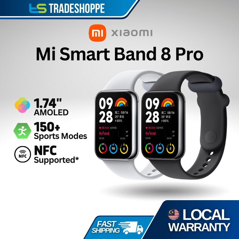 Official Xiaomi Mi Band 8 Pro 1.74'' AMOLED Bluetooth 5.3 Sports Health  Monitor