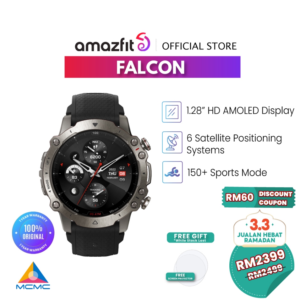 Amazfit Falcon Military Smart Watch for Men Offline Map Support