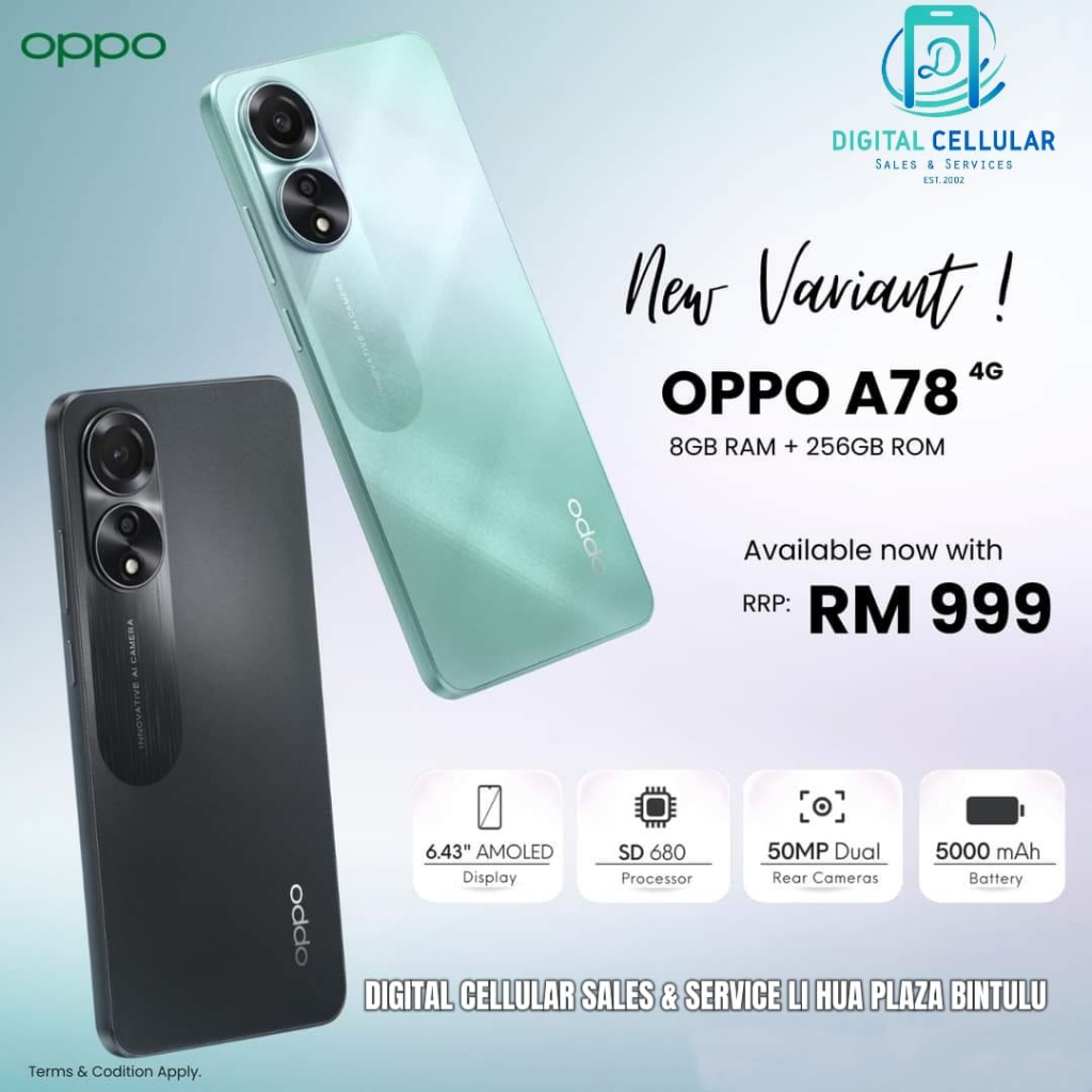 OPPO A78 4G 256GB (Dual SIM)