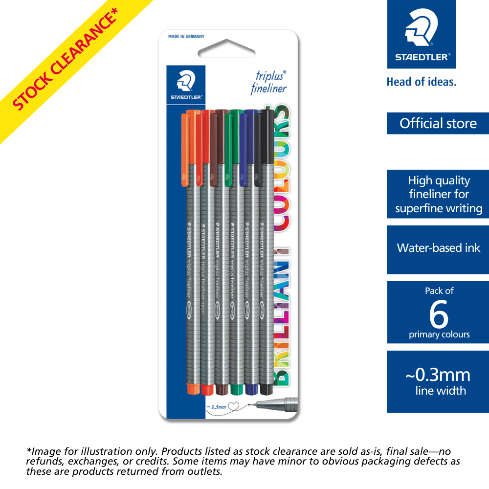 Staedtler Triplus Fineliner Pen - 0.3 mm - Assorted Colors - Set of 40 -  New