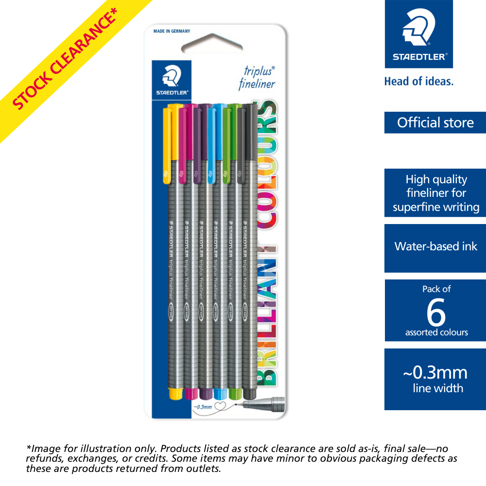 Staedtler Triplus Fineliner Pen - 0.3 mm - Assorted Colors - Set of 40 -  New