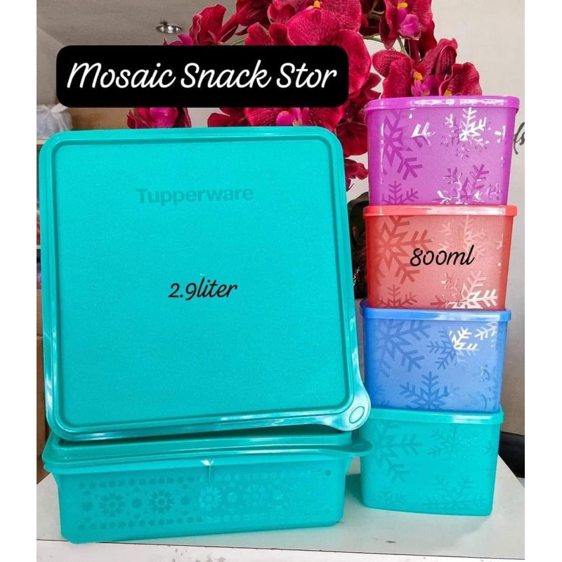 TUPPERWARE Mosaic (7pcs) Snack Stor + Keeper + Bread Saver