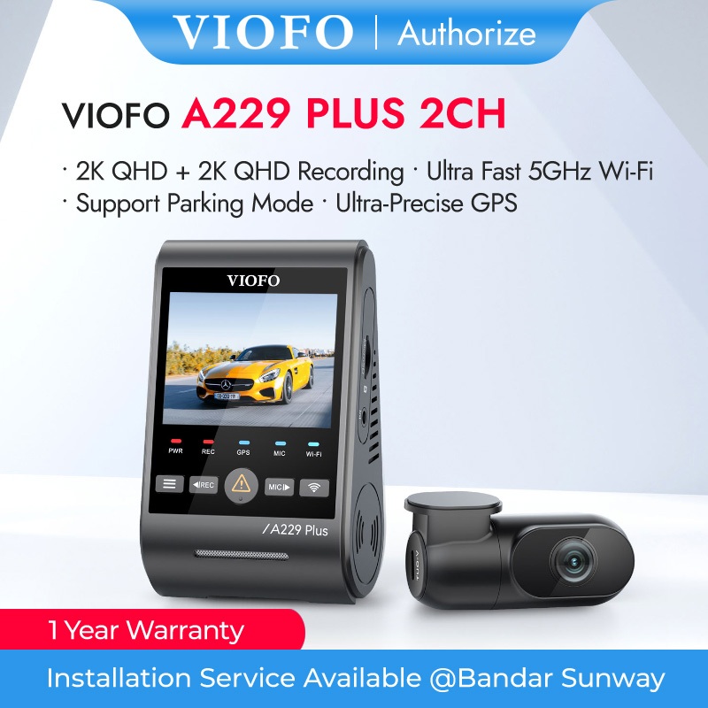 VIOFO A129 Plus Duo 2K QHD 2-Channel Dash Cam with GPS