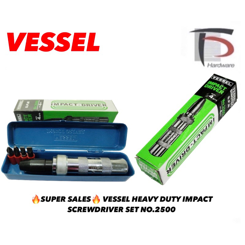 SUPER SALES VESSEL HEAVY DUTY IMPACT SCREWDRIVER SET NO.2500