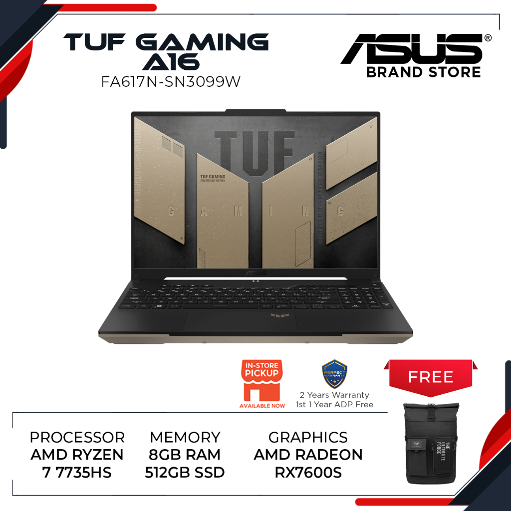 ASUS TUF Gaming A16 16 165Hz Gaming Laptop FHD-AMD Ryzen 7 7735HS